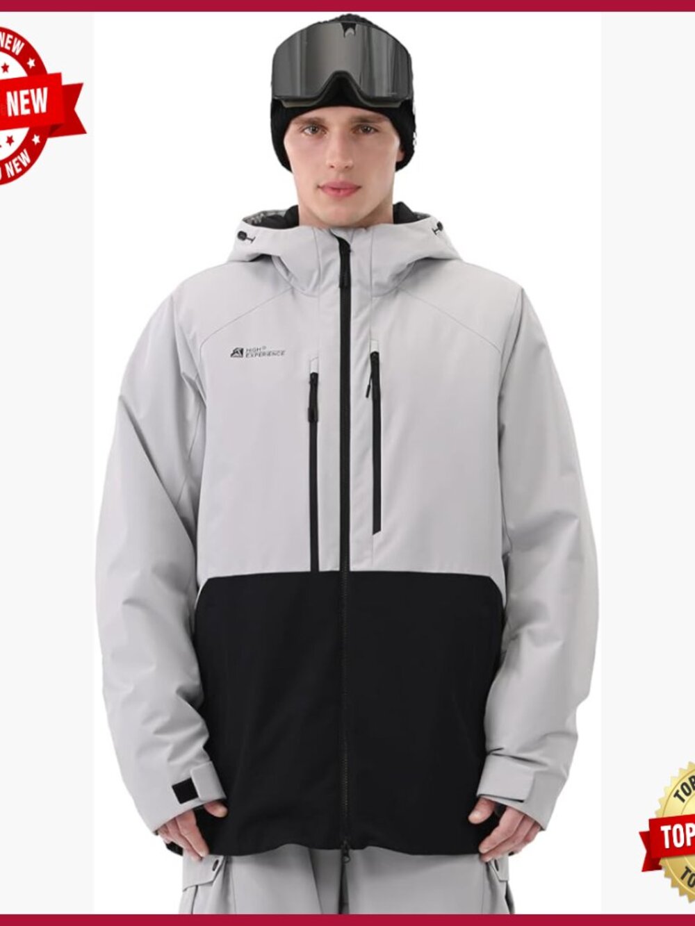 Men's Ski Snowboard Jacket 3l Waterproof Windproof Insulated Hooded Winter Coat